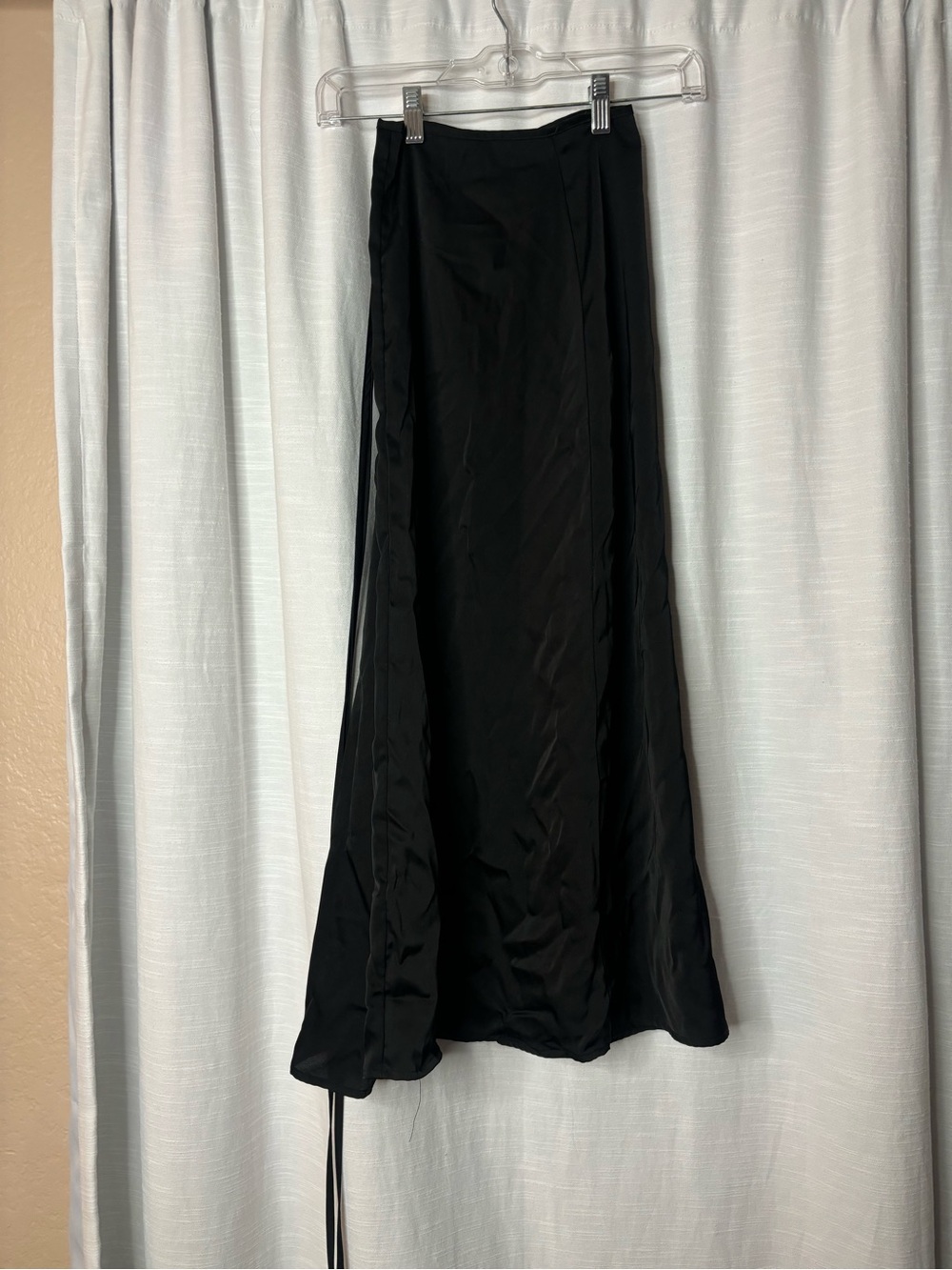 Black Women's Maxi Wrap Skirt - Classic Draped Design
